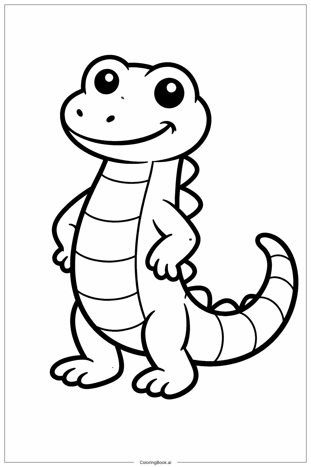  Smiling Lizard Coloring Page 