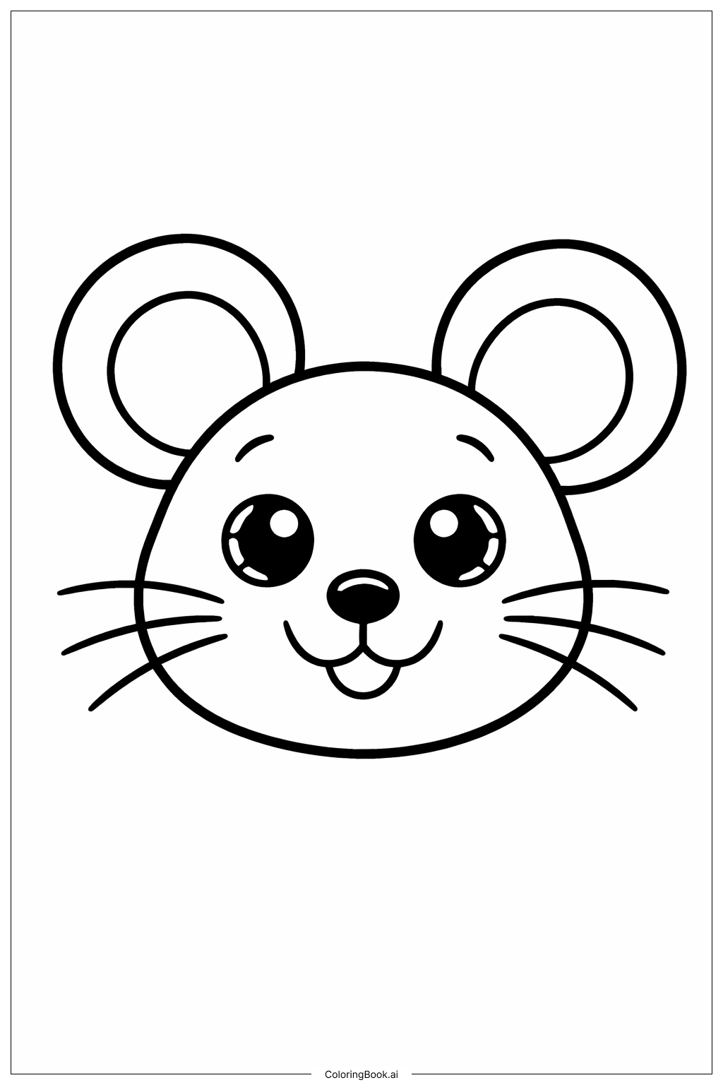  微笑老鼠臉著色頁 