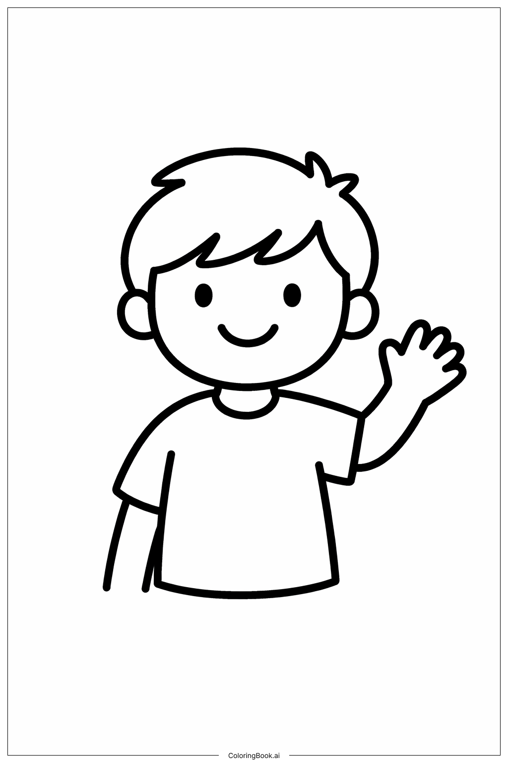  微笑的人填色页 