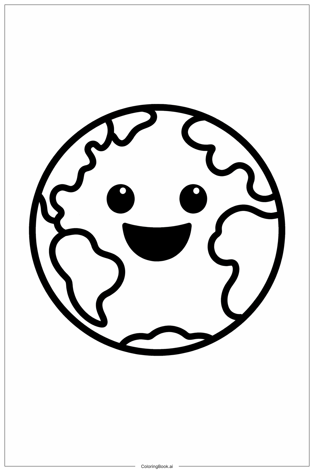  Página para colorear de Planeta Sonriente 