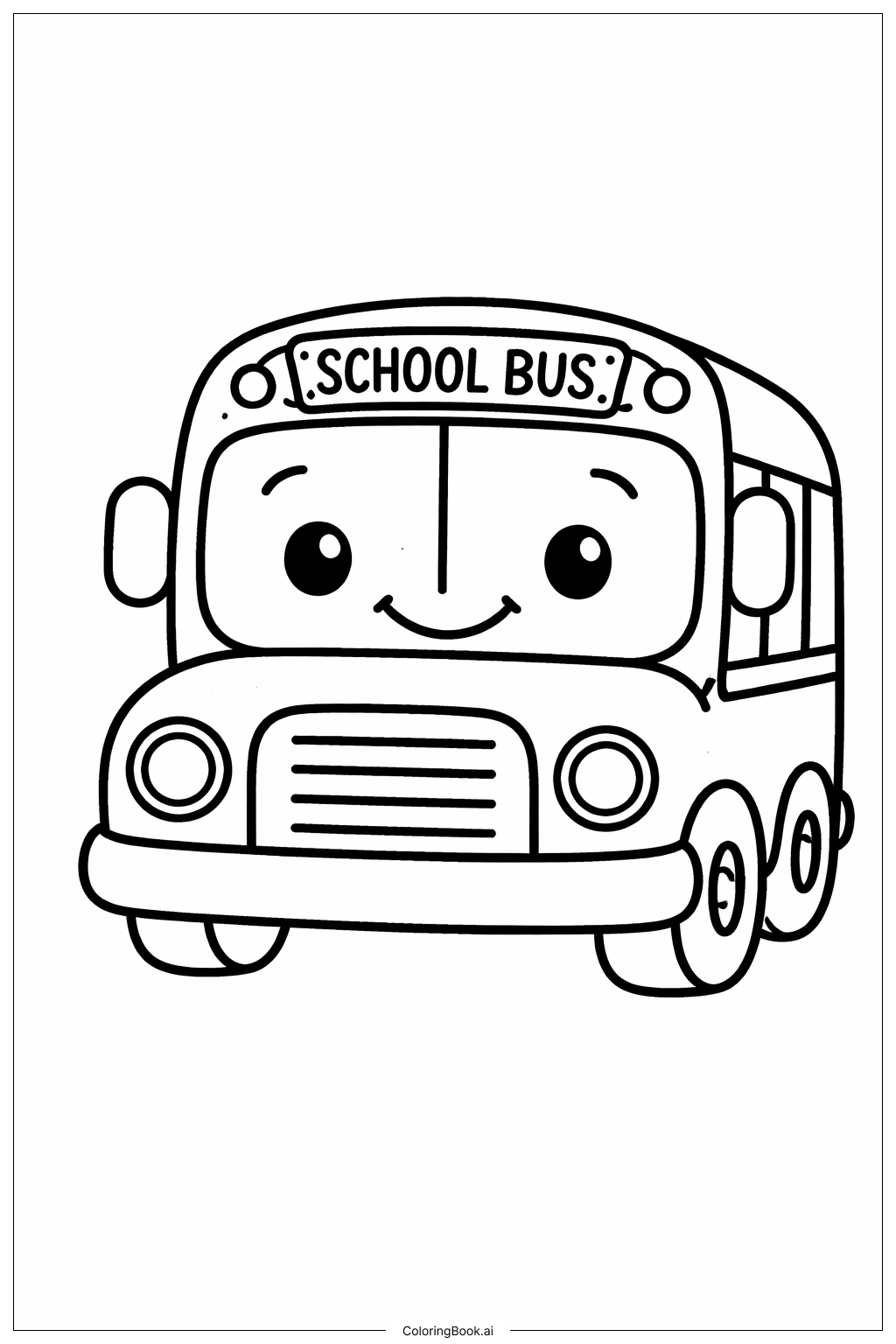  微笑的校車著色頁 