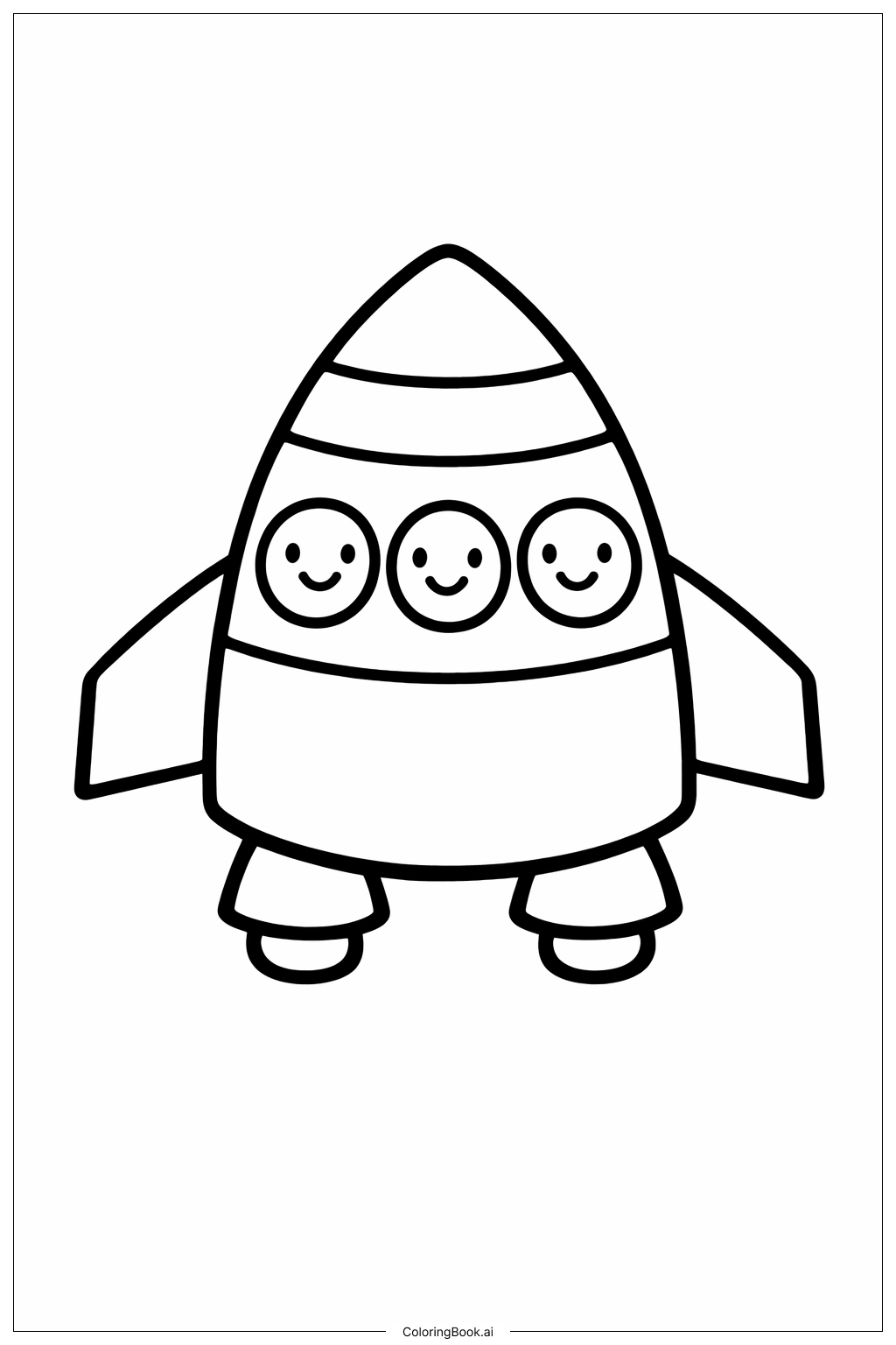 Page de coloriage Vaisseau Spatial Sourire