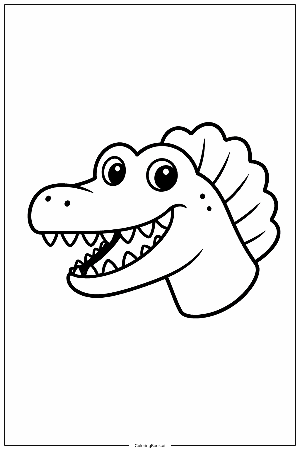  Página para colorir de Rosto Sorridente de Espinossauro 