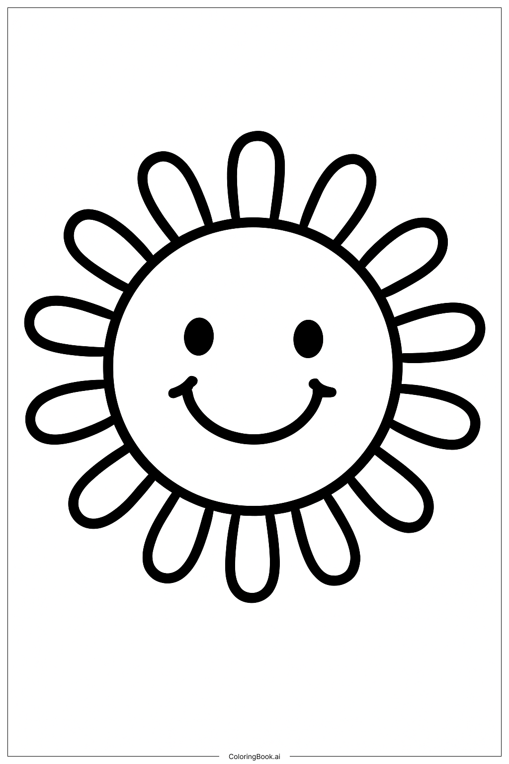  微笑太阳心理健康填色页 