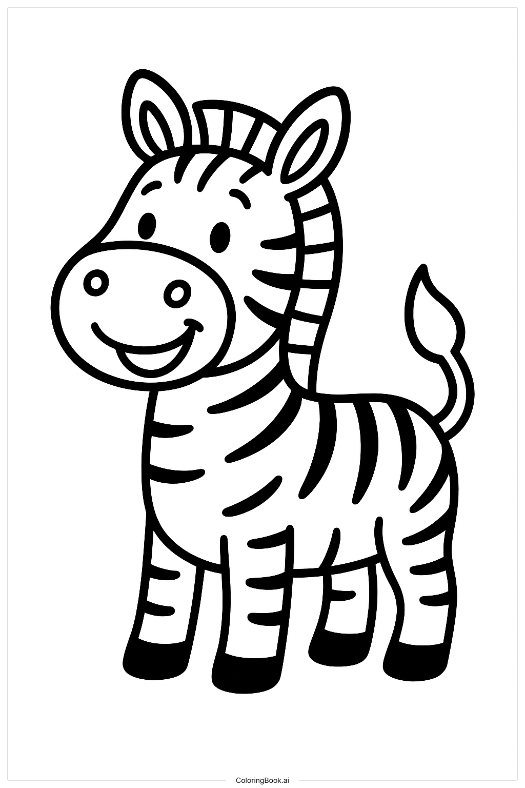  웃는 얼룩말 색칠공부 페이지 