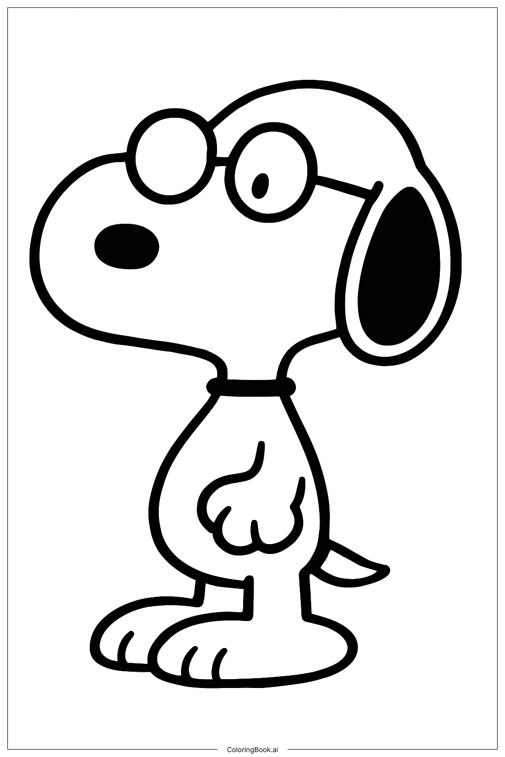  戴眼镜的史努比填色页 