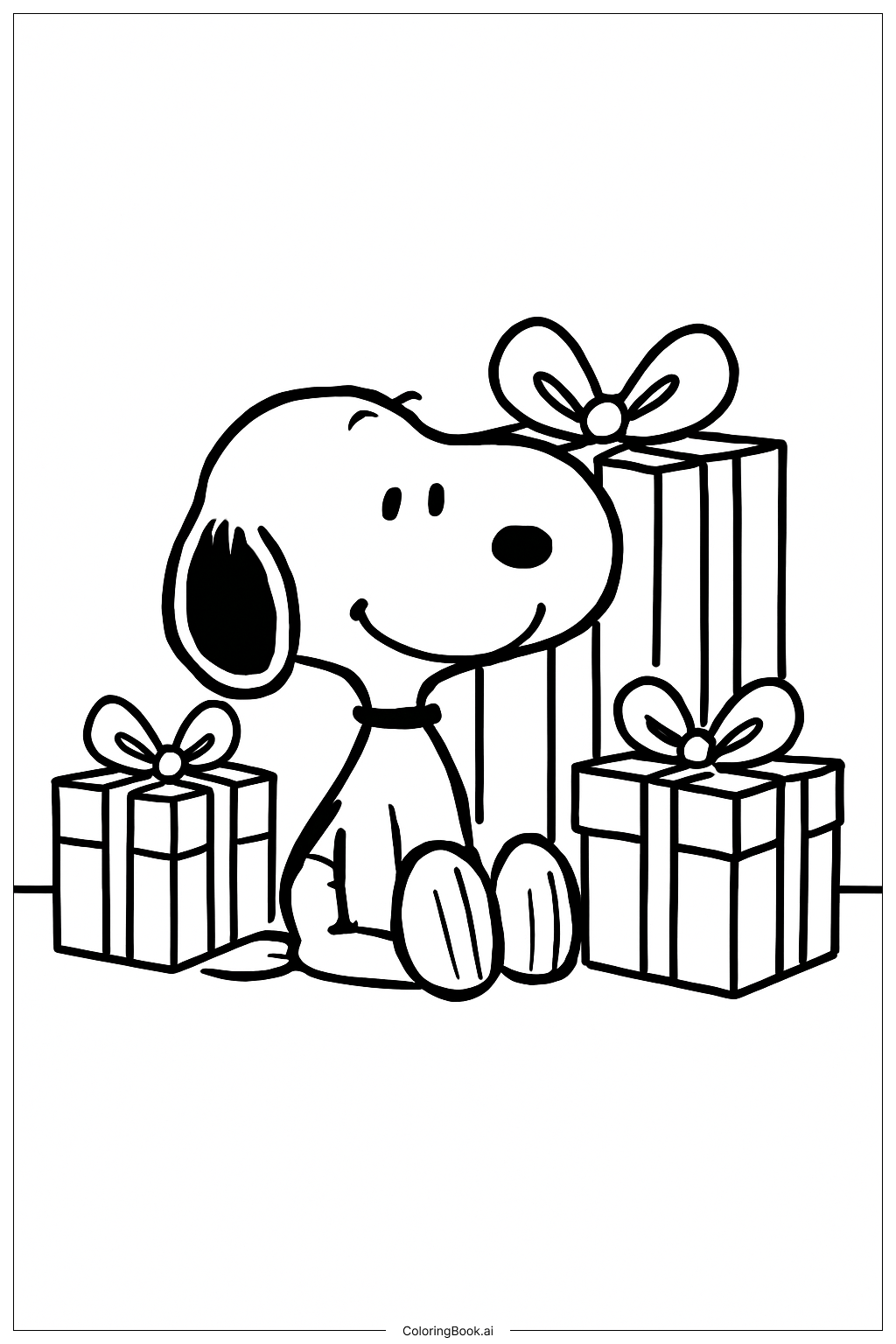  スヌーピーの塗り絵ページ 