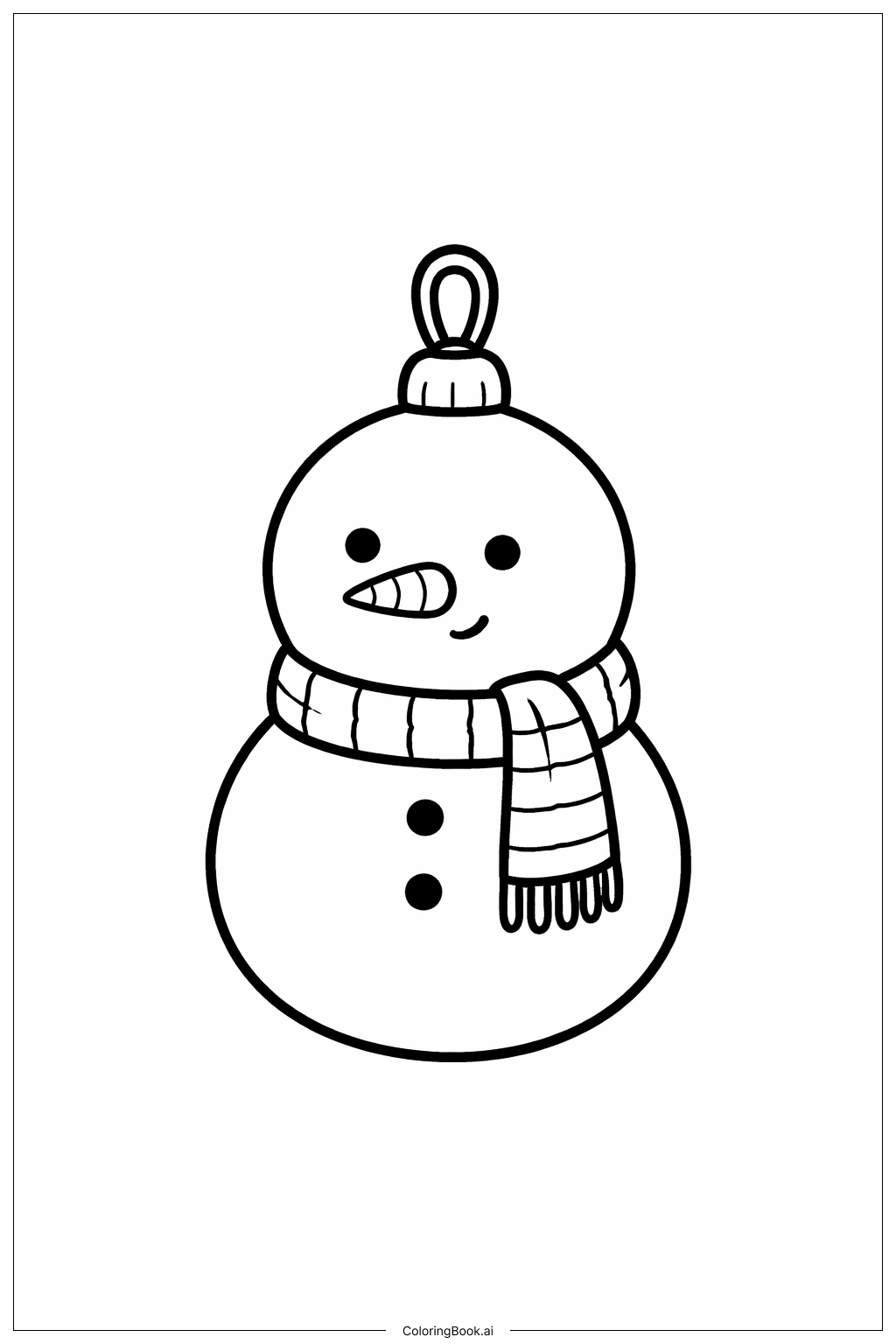  Schneemann-Anhänger Ausmalseite 