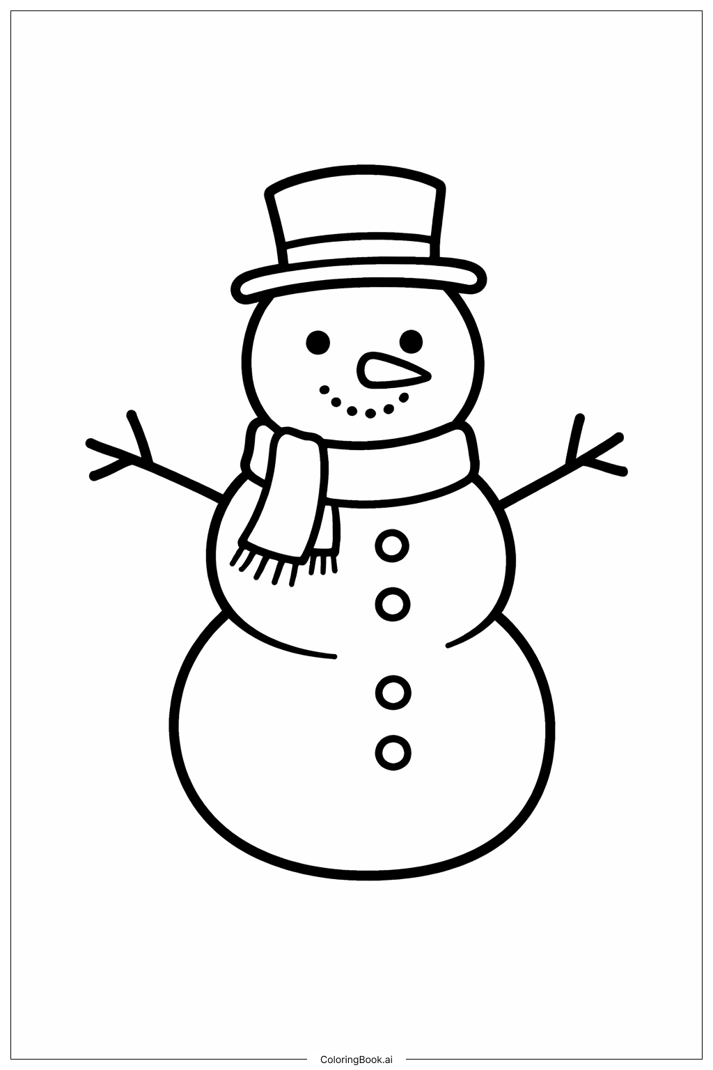  雪人图案填色页 