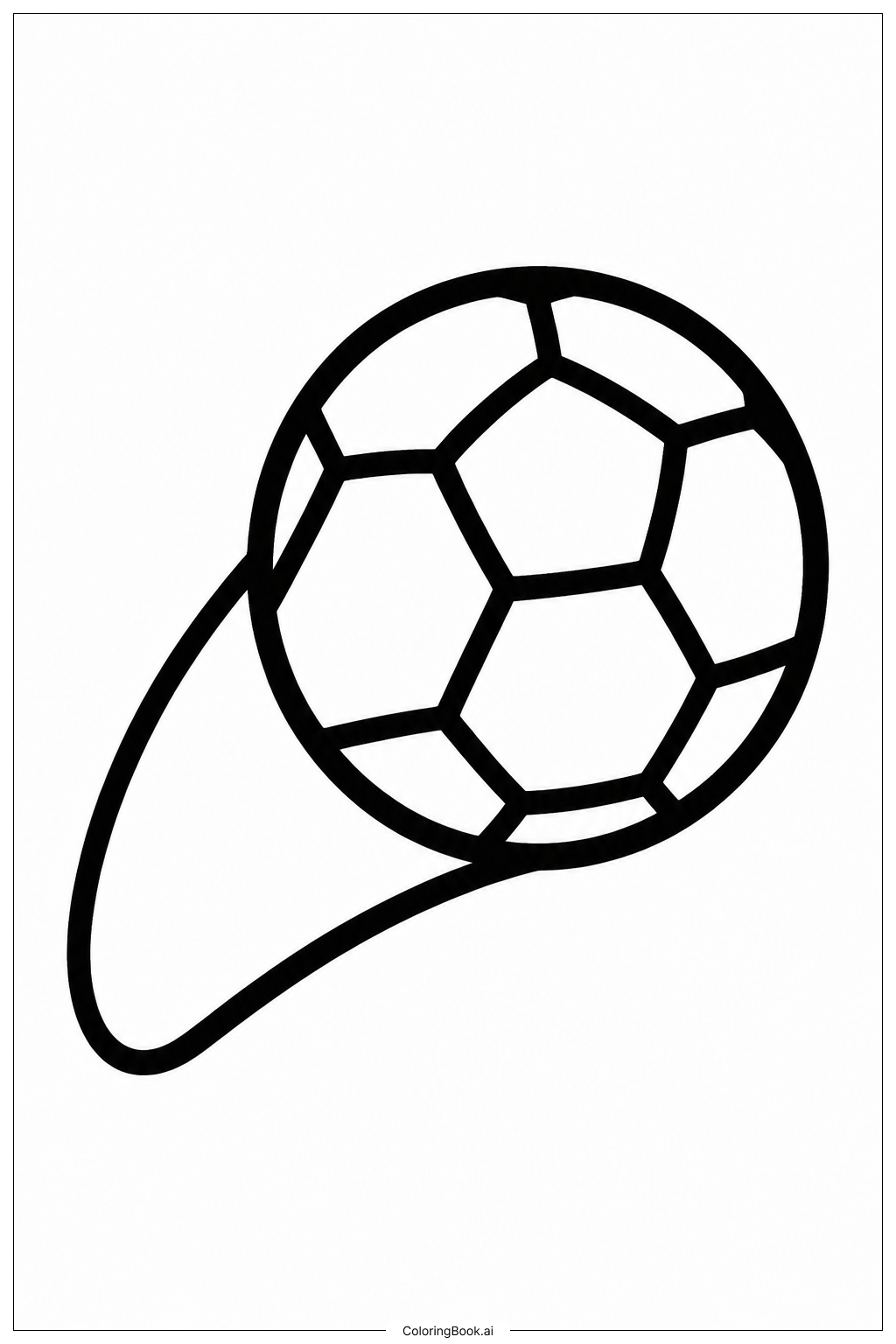 Soccer Ball In Midair Coloring Page