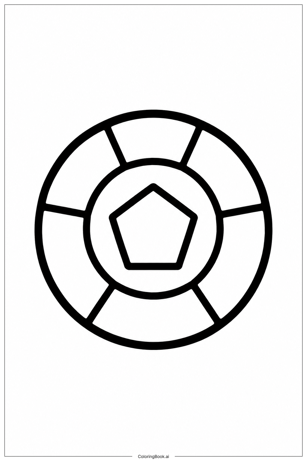 Soccer Ball With Concentric Rings Coloring Page