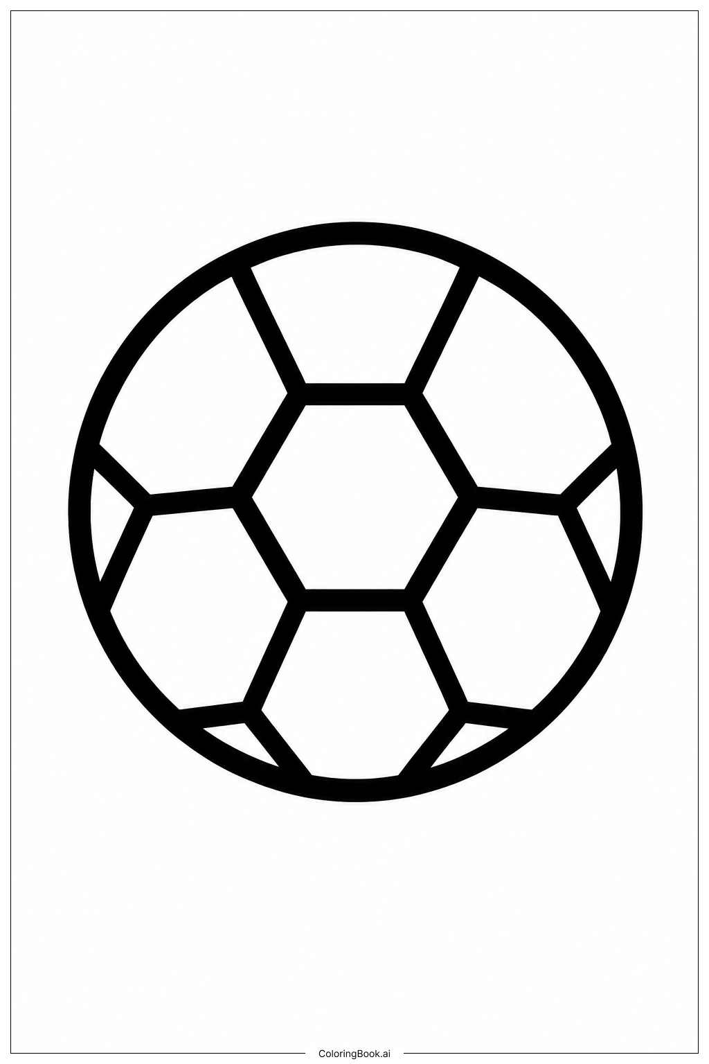Soccer Ball With Simple Geometric Panels Coloring Page