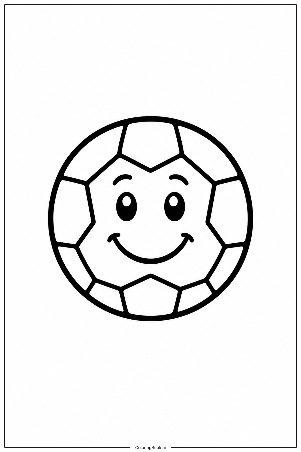 웃는 얼굴 축구공 색칠공부 페이지