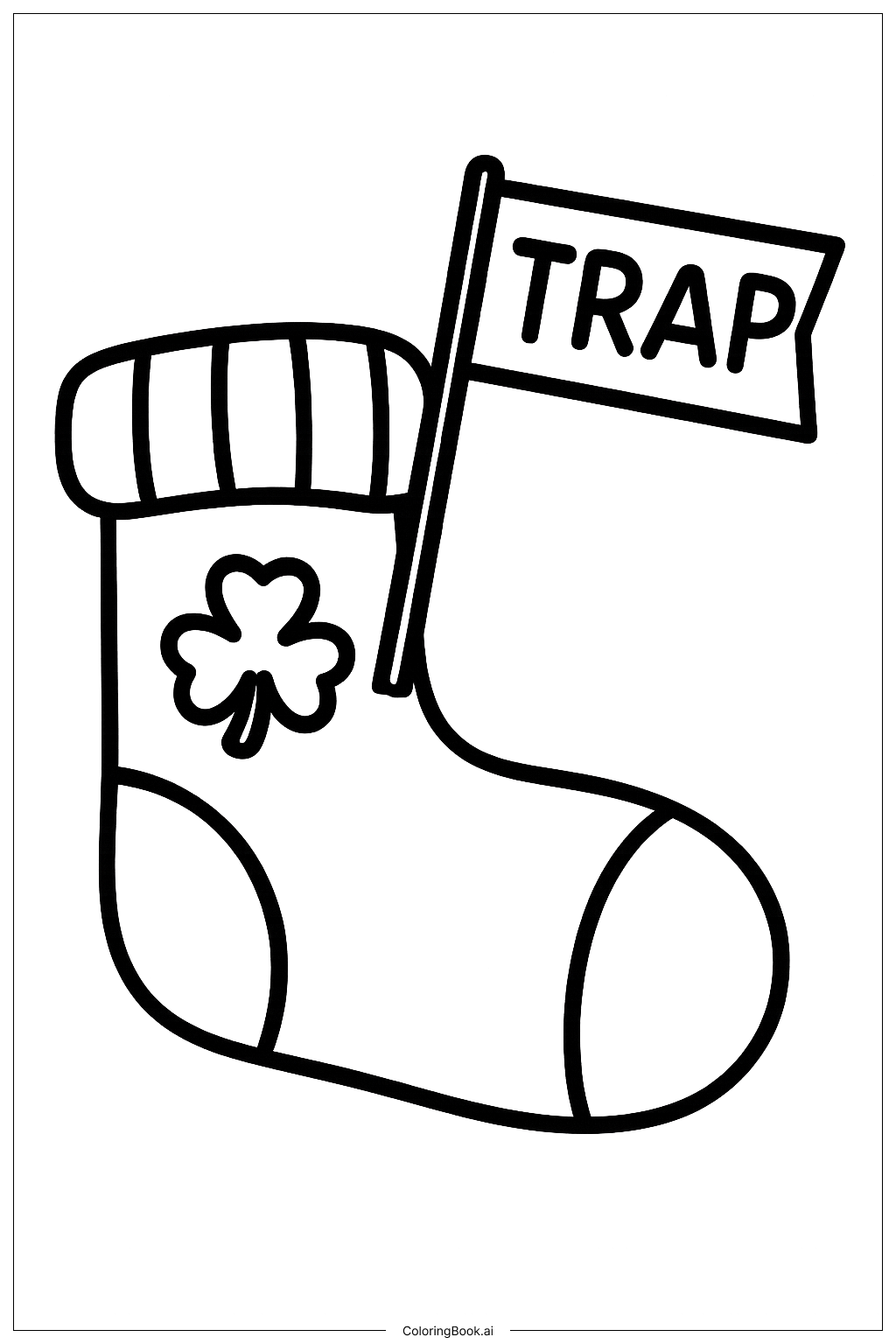  襪子小妖精陷阱著色頁 