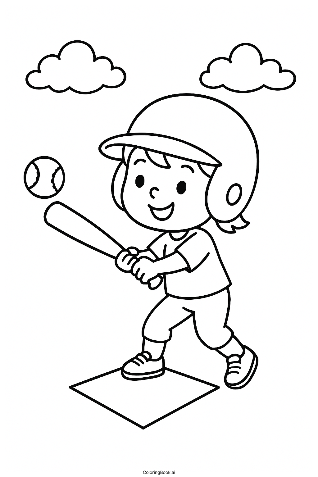  Softball Ausmalseite 