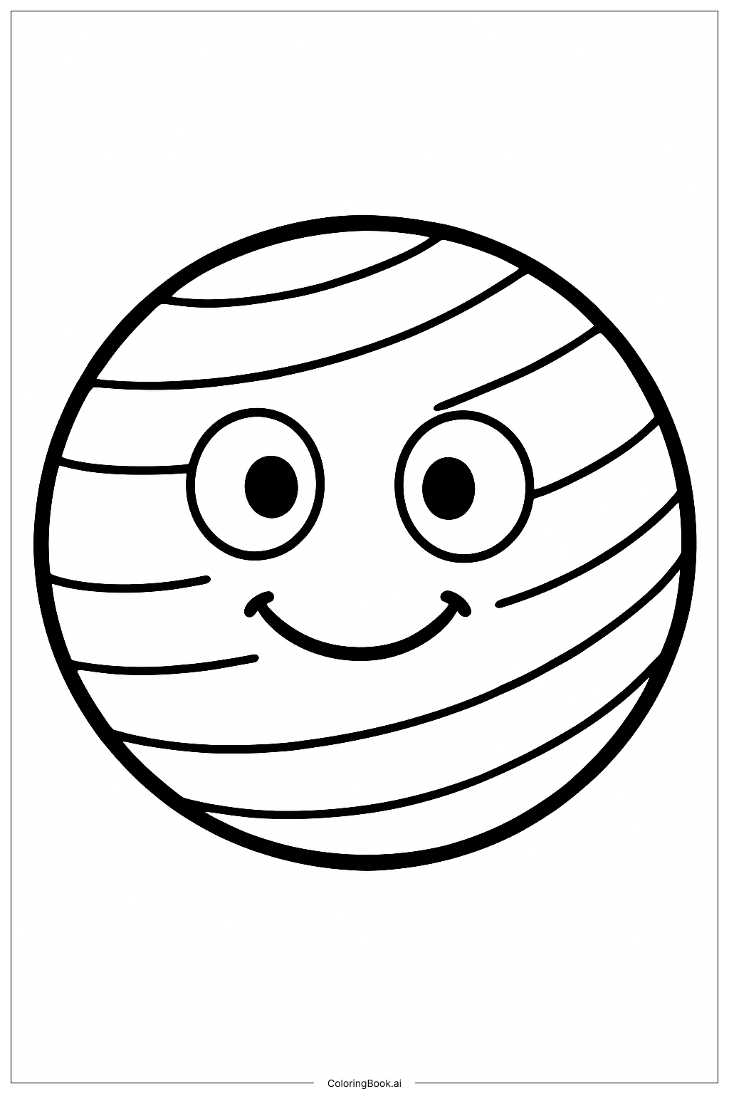  태양계 만화 행성 얼굴 색칠공부 페이지 