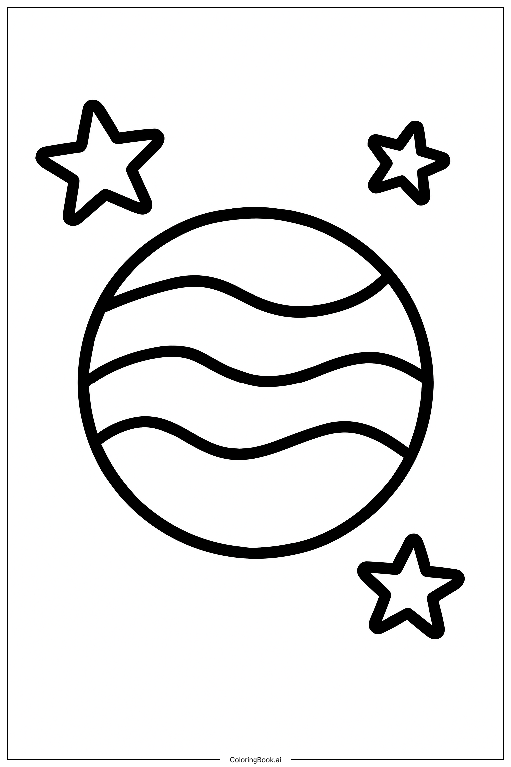  별과 함께하는 태양계 행성 색칠공부 페이지 