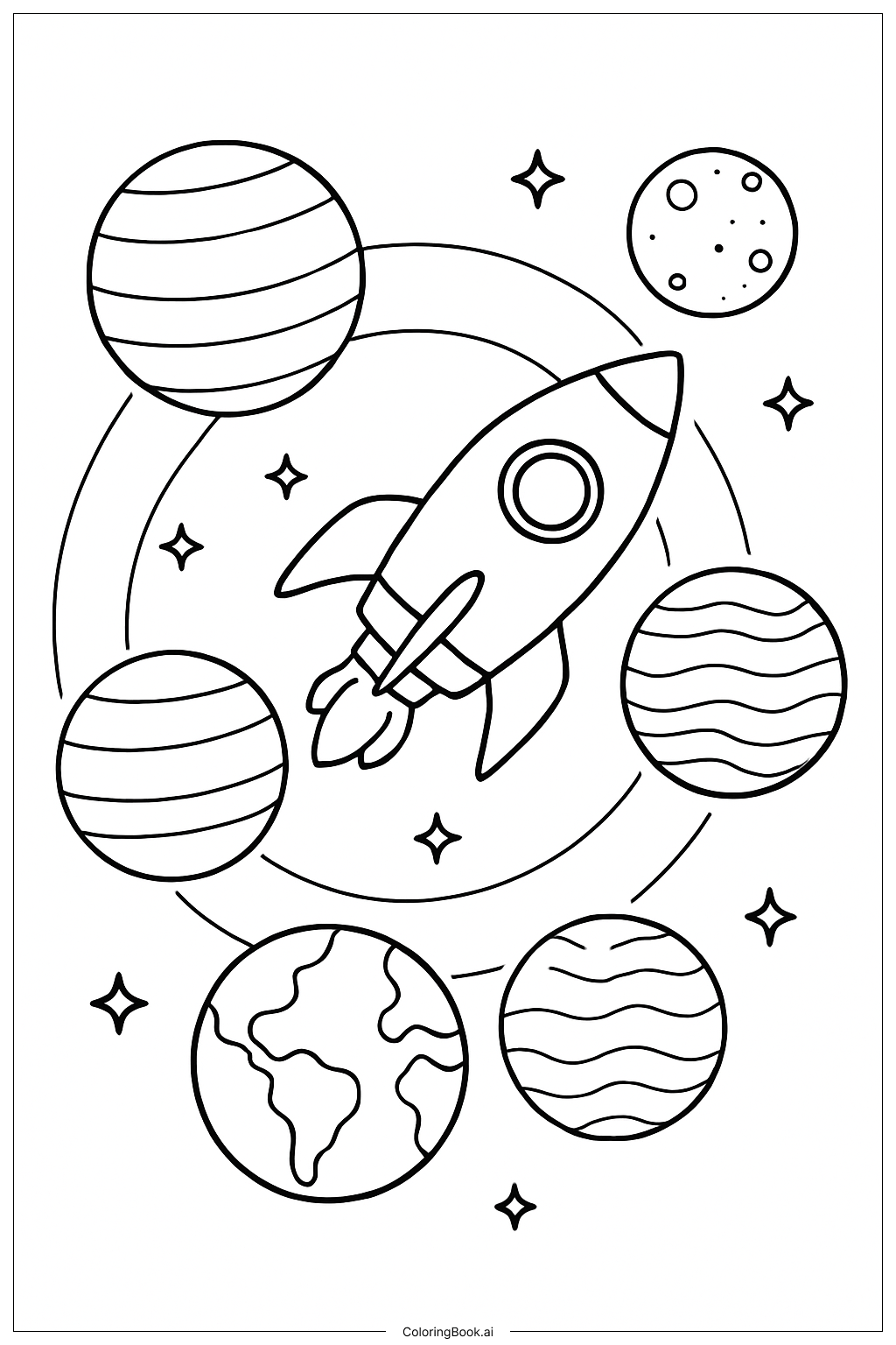 행성 위의 태양계 로켓