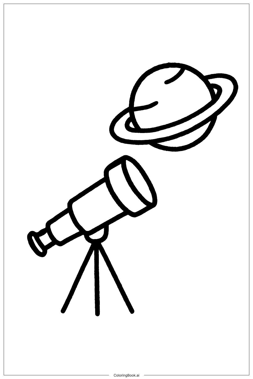  태양계 간단 망원경 보기 색칠공부 페이지 