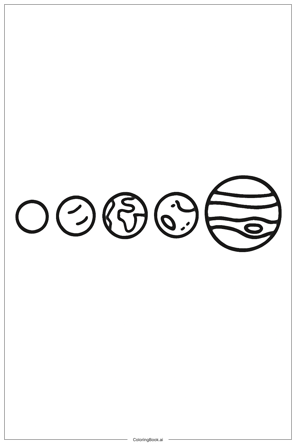  태양계 작은 행성 배열 색칠공부 페이지 