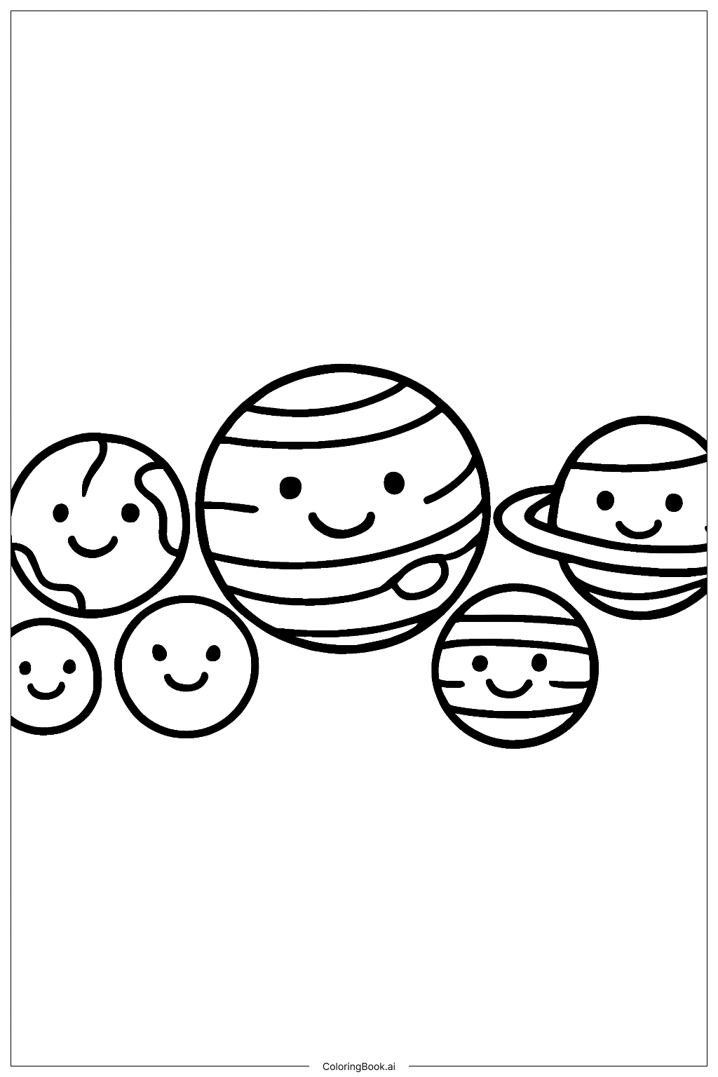  태양계 웃는 행성들 색칠공부 페이지 