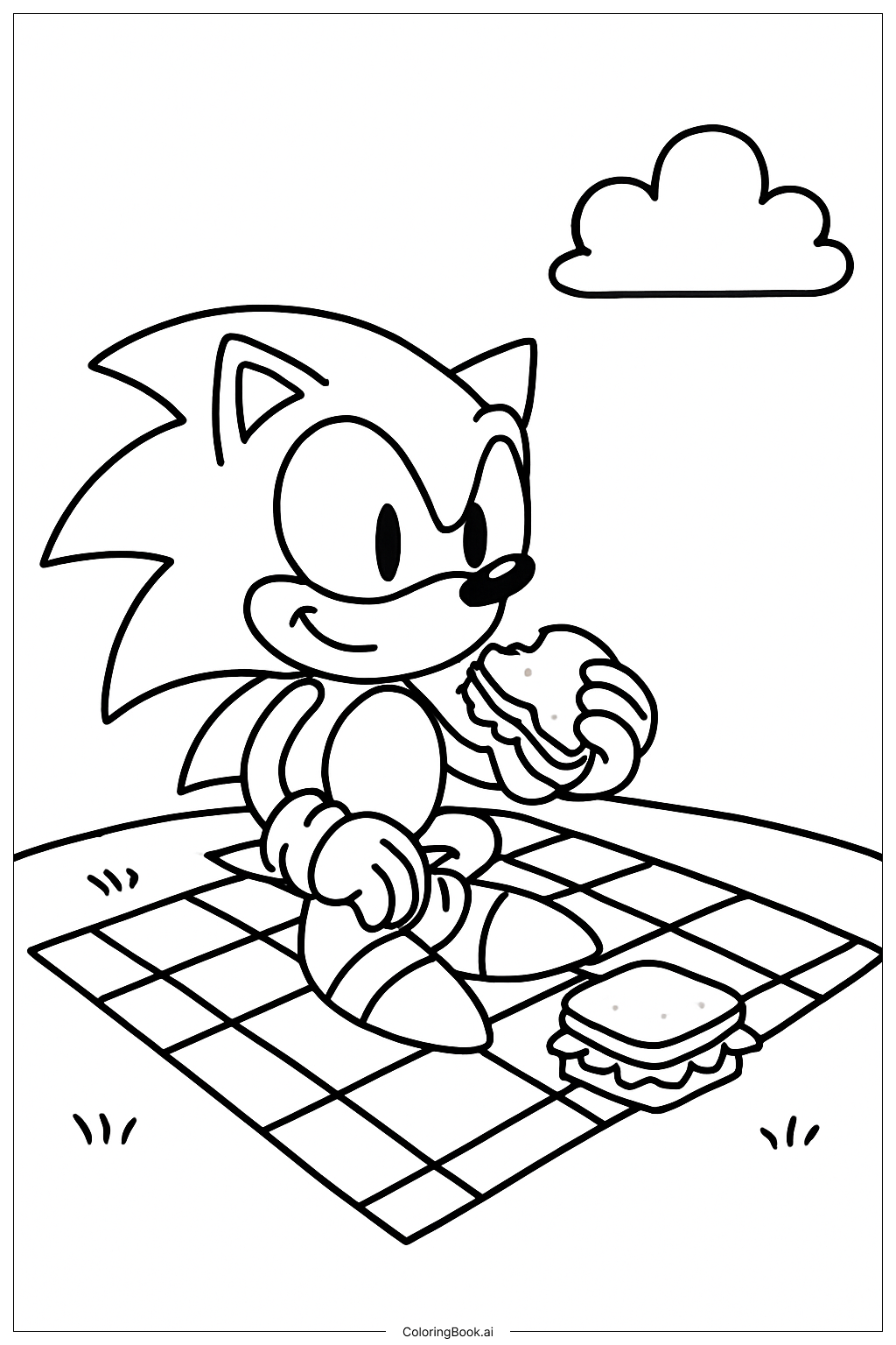 Page de coloriage Sonic 3 Au Picnic 