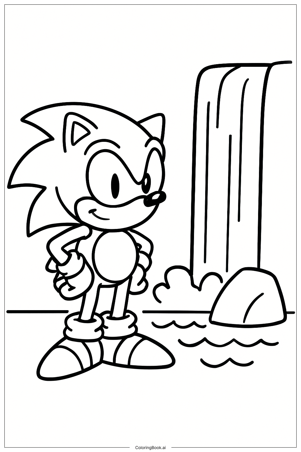  Sonic 3 By Waterfall Coloring Page 