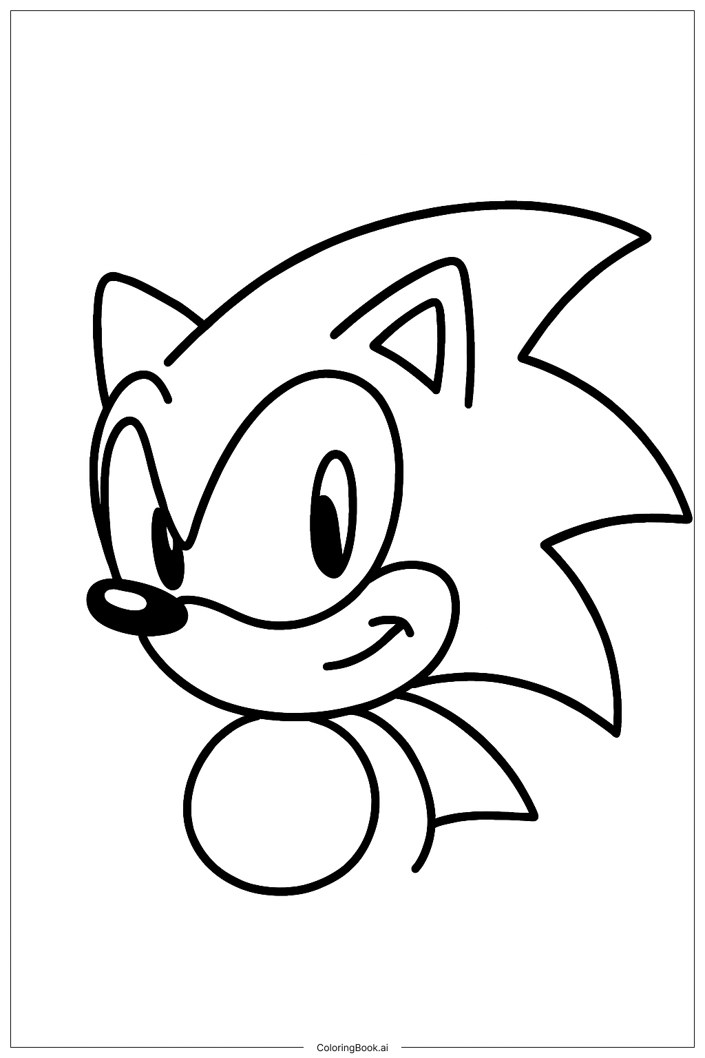  Page de coloriage Sonic 3 Gros Plan du Visage 