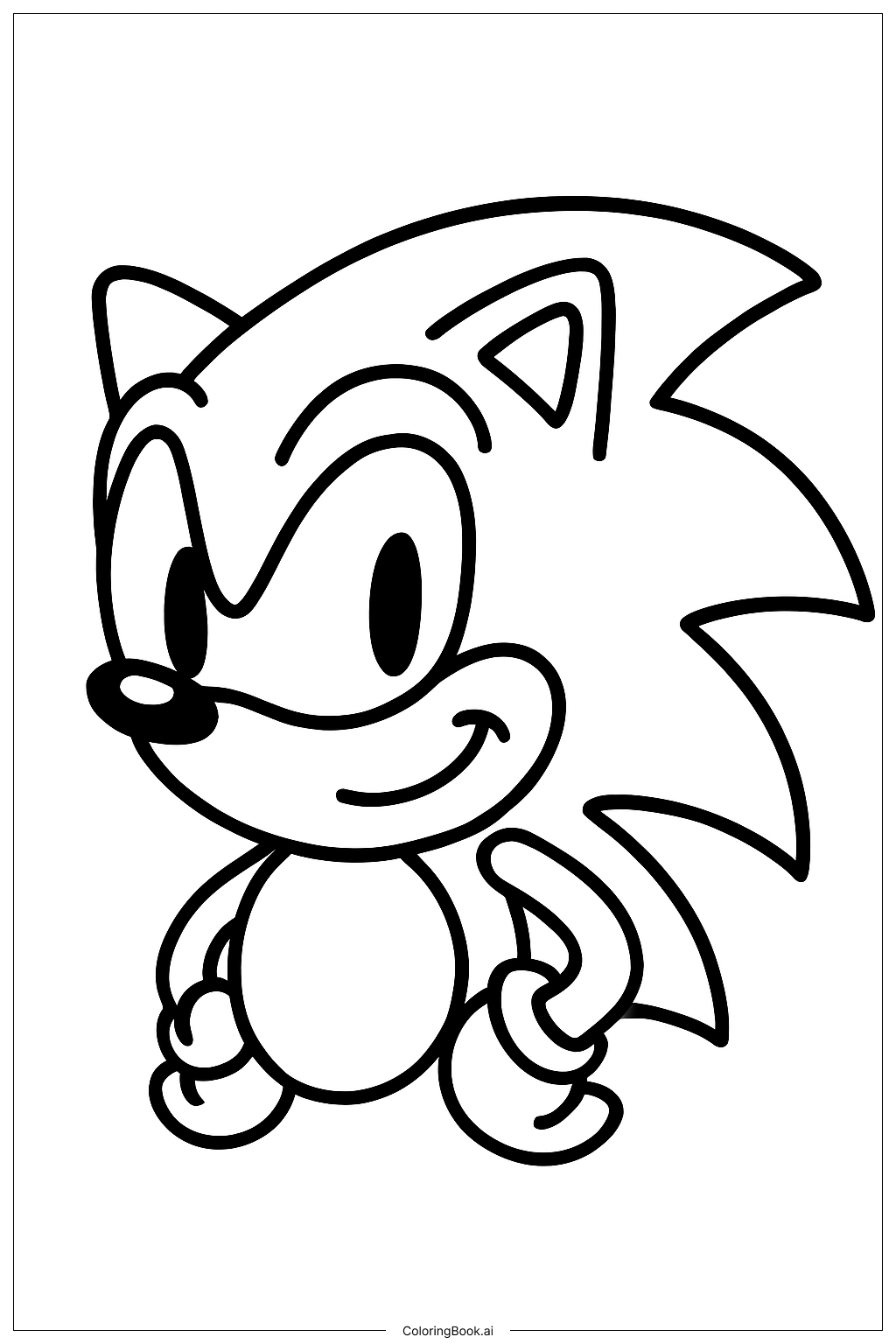  Page de coloriage Sonic 3 Happy Face 