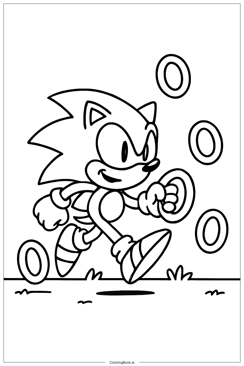  Sonic 3 Ring Collector Coloring Page 