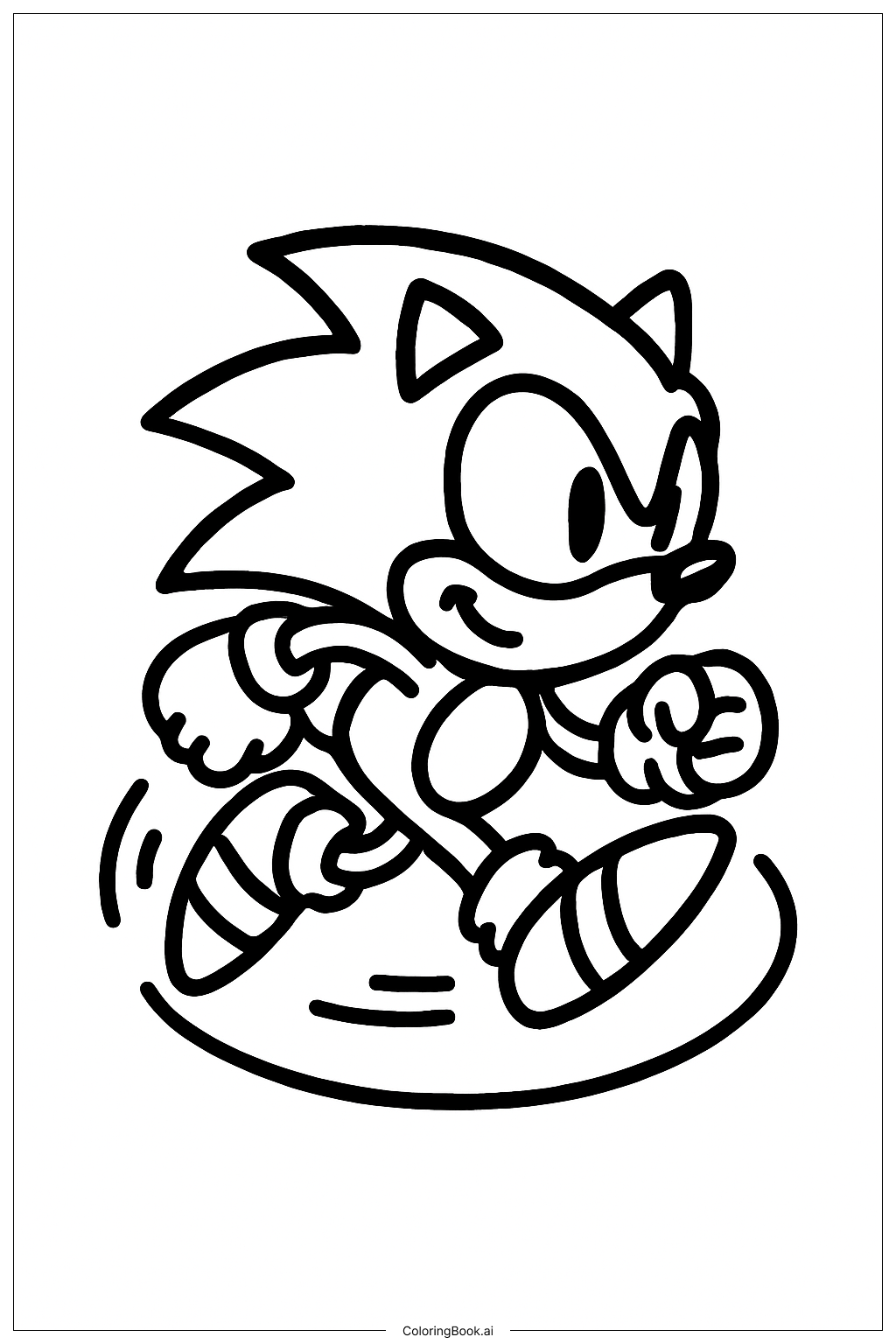  Page de coloriage Sonic 3 Cercle en Mouvement 