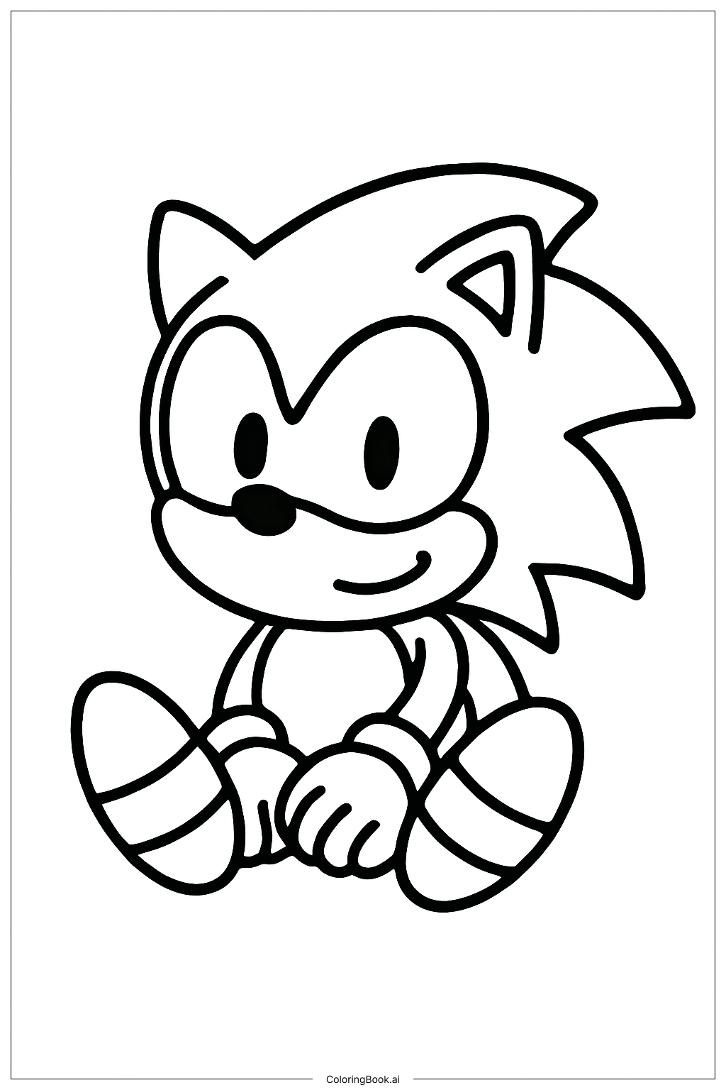  Page de coloriage Sonic 3 Assis Mignon 