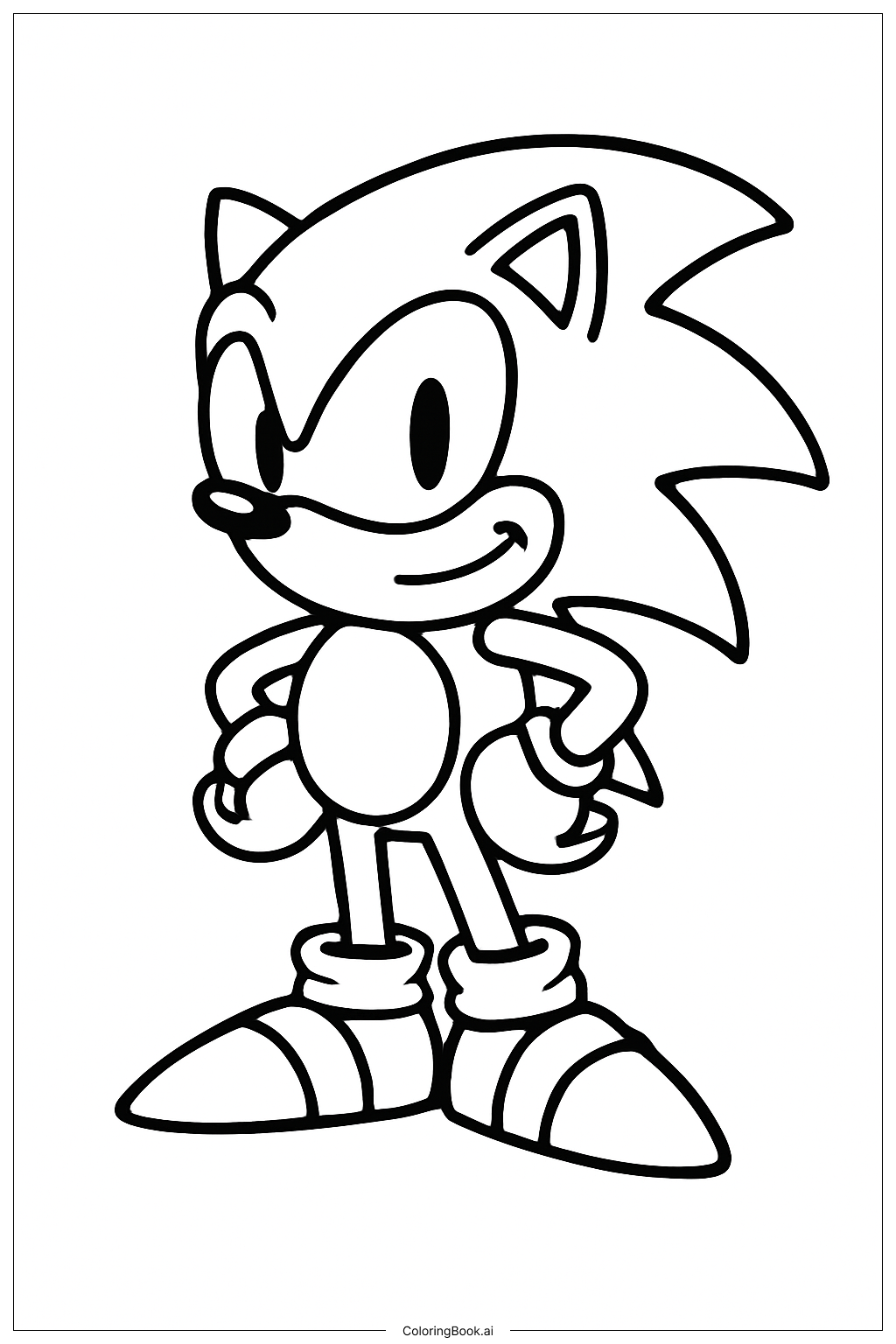  Page de coloriage Sonic 3 Standing Proud 