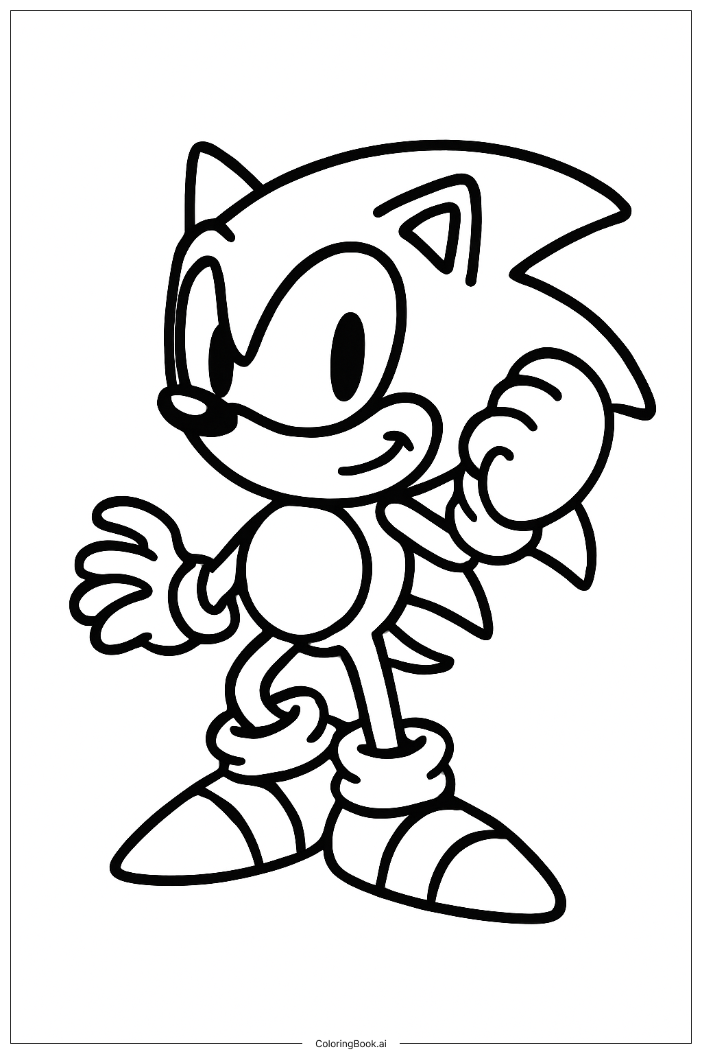  Page de coloriage Sonic 3 en Pose Dynamique 
