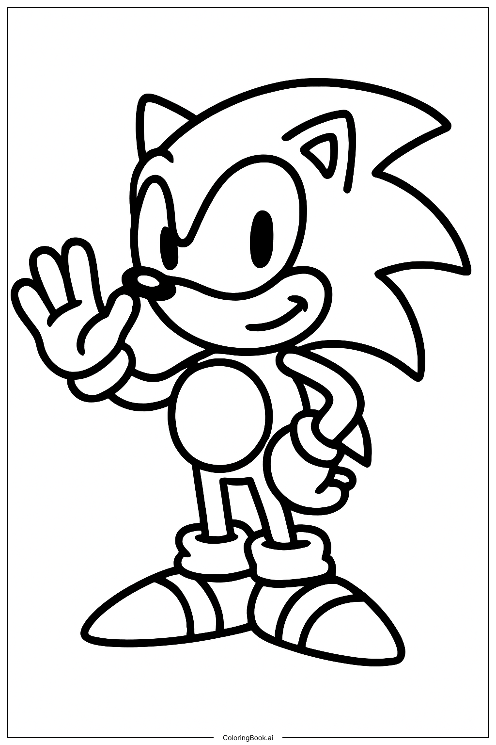  Page de coloriage Sonic 3 Main Levantée 