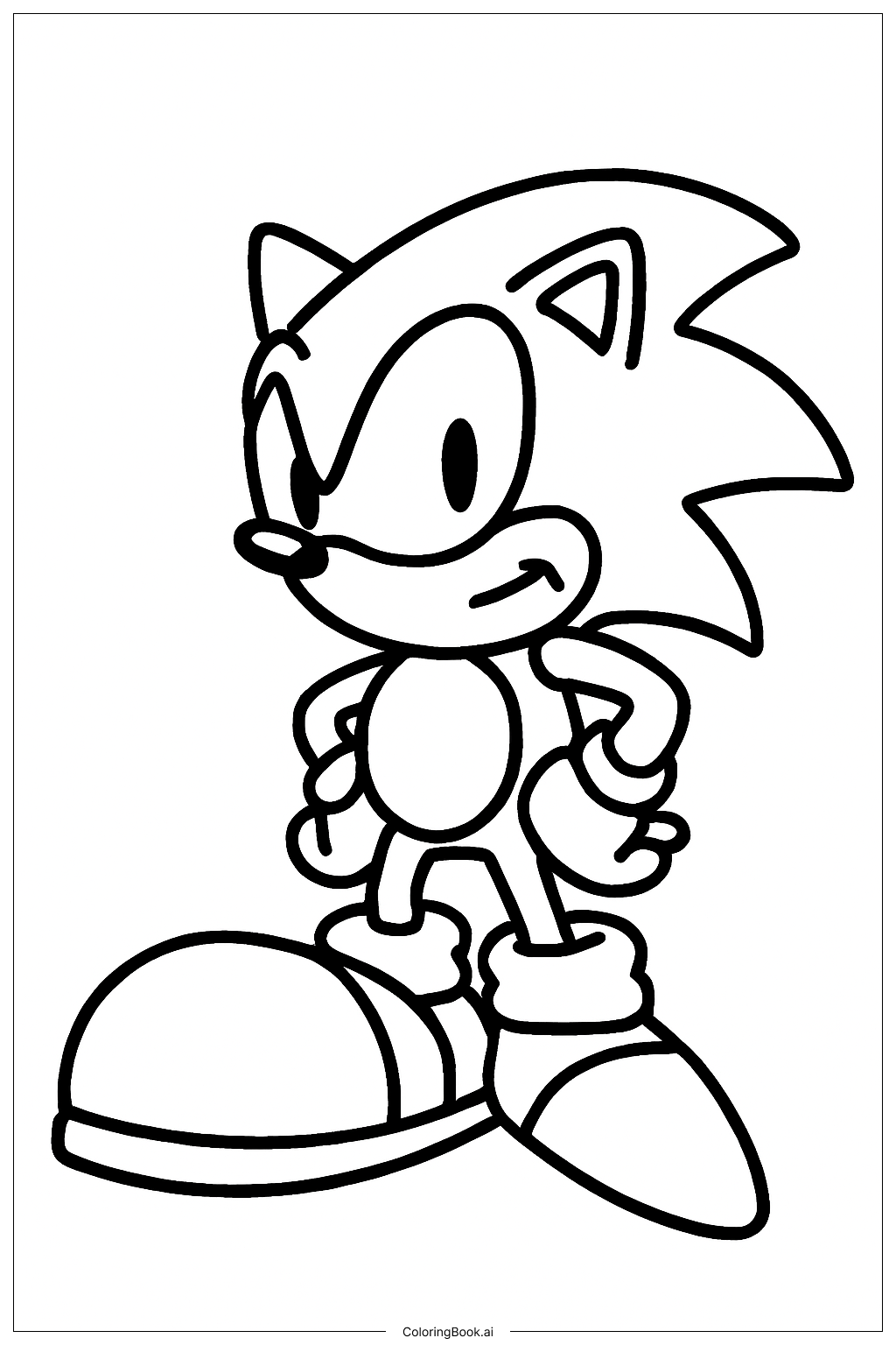  Page de coloriage Sonic 3 Avec de Grandes Chaussures 