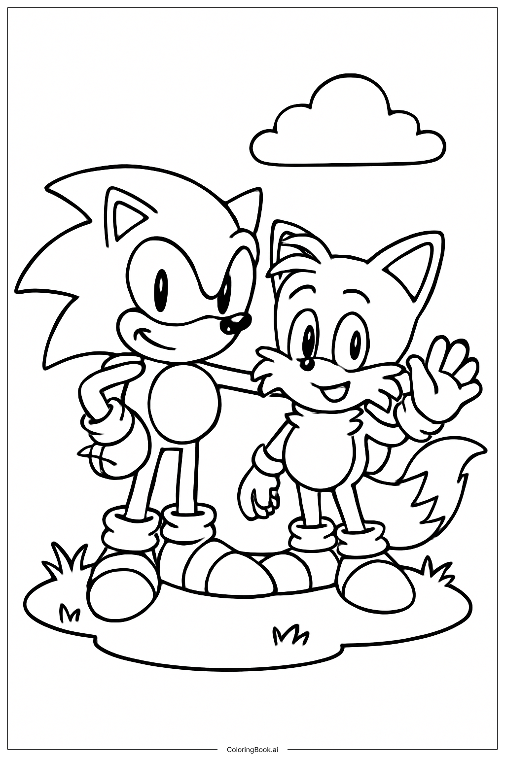  Sonic 3 With Friendly Fox Coloring Page 