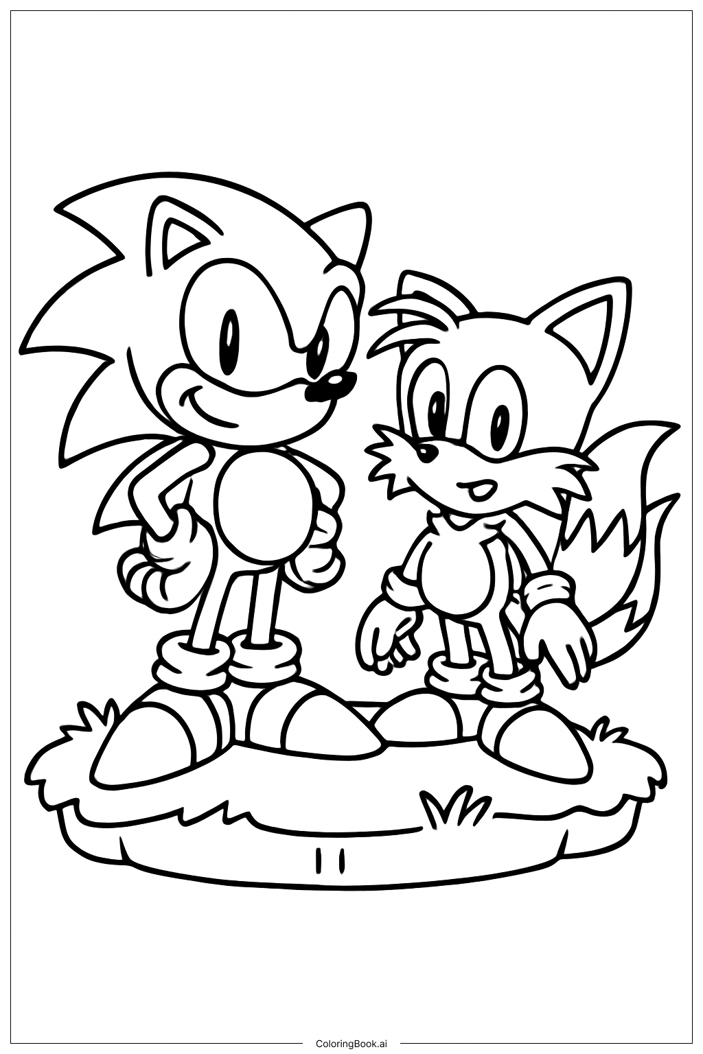  Sonic 3 With Tails Friend Coloring Page 