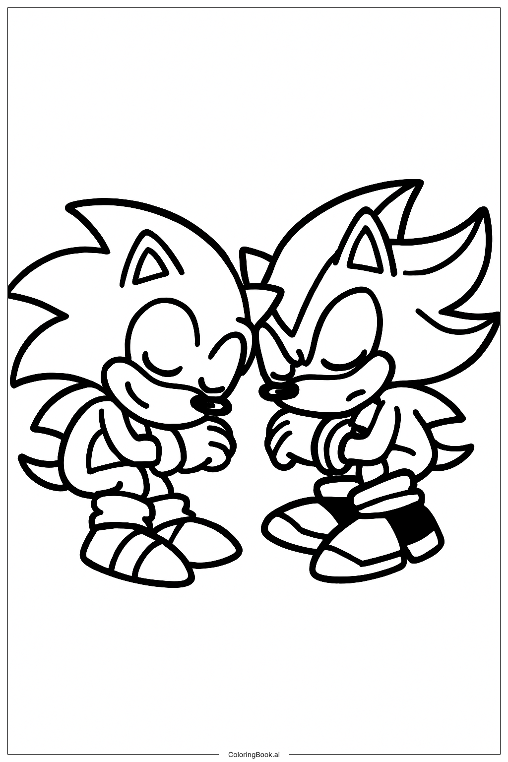  音速小子與暗影的睡姿著色頁 