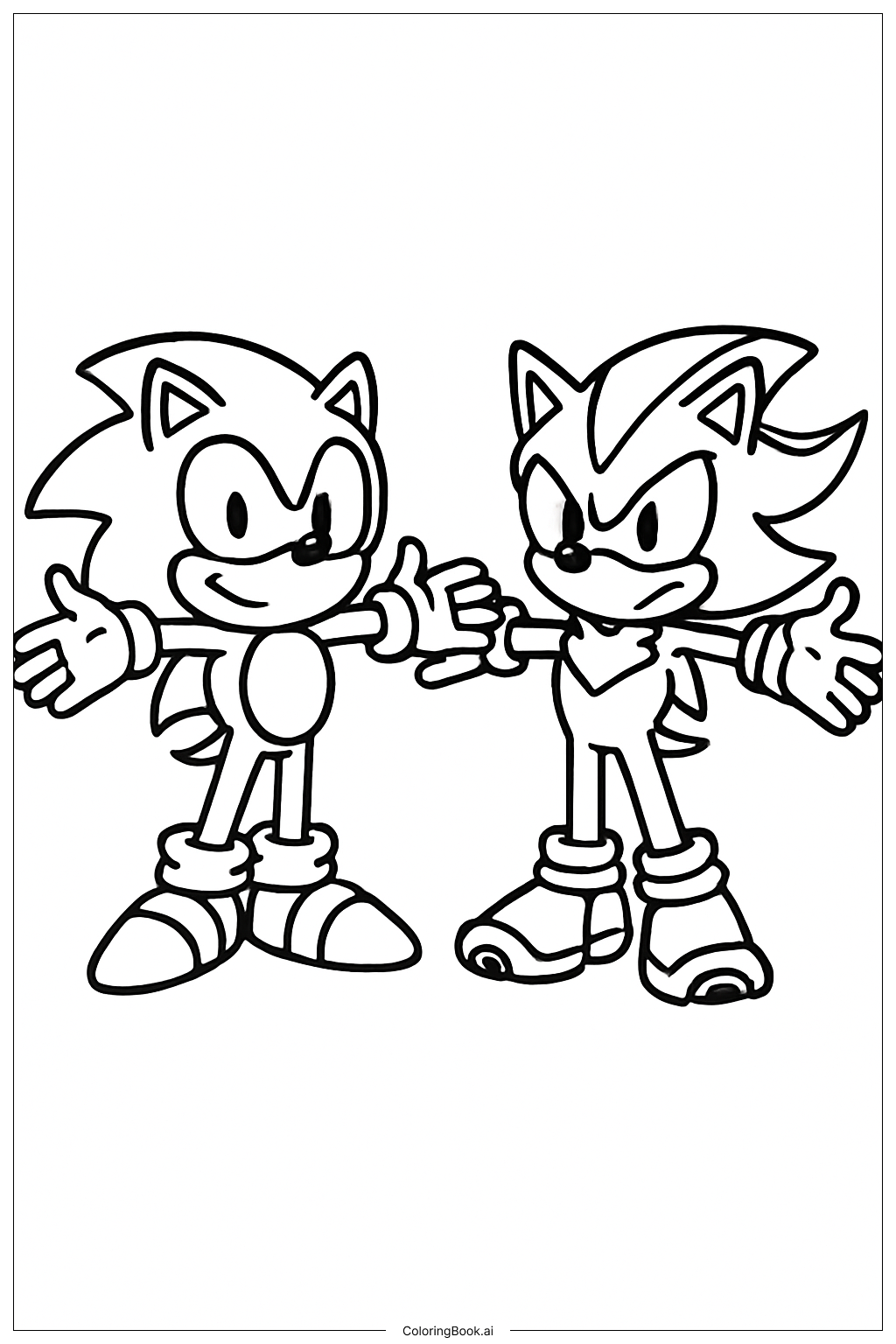  音速小子與暗影伸展手臂著色頁 