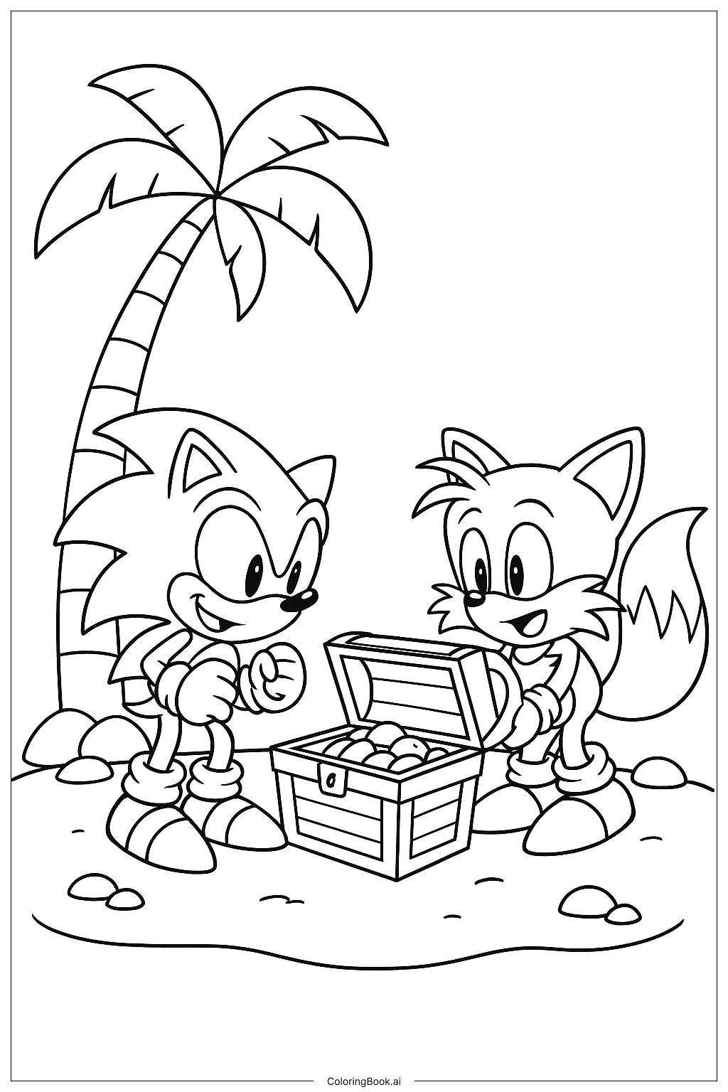  索尼克和塔尔斯寻宝记填色页 