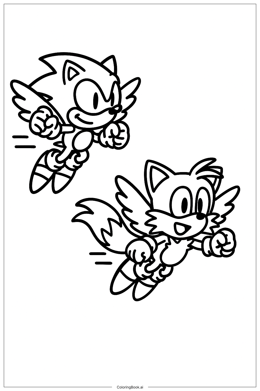  Page de coloriage Sonic et Tails 