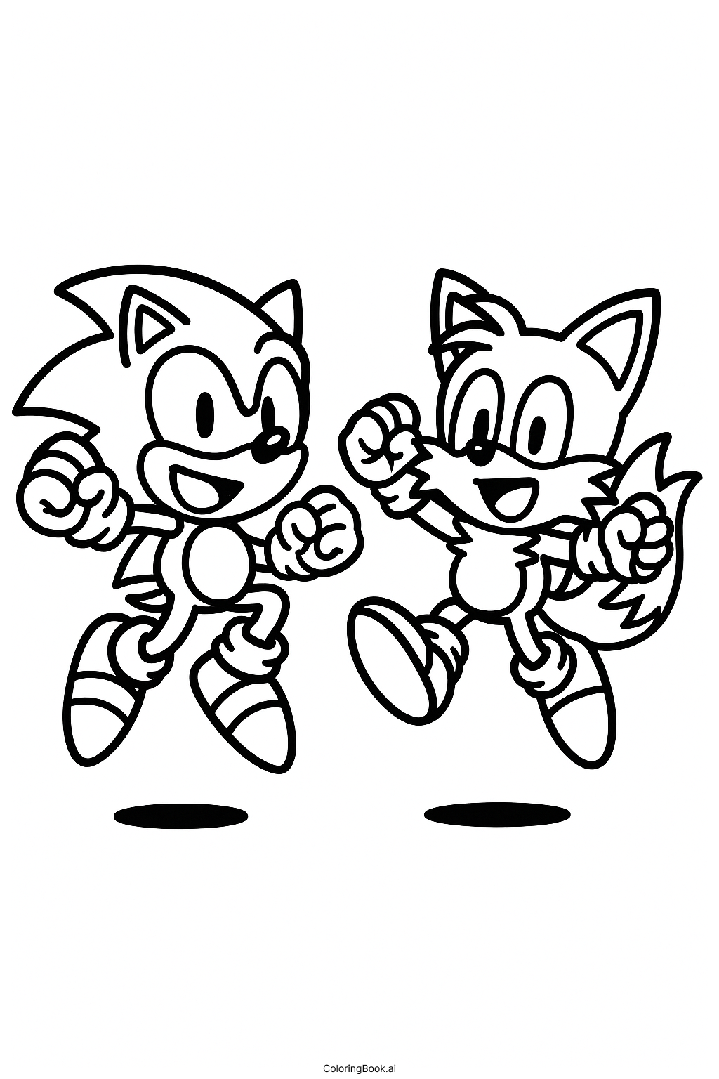  Sonic and Tails Coloring Page 