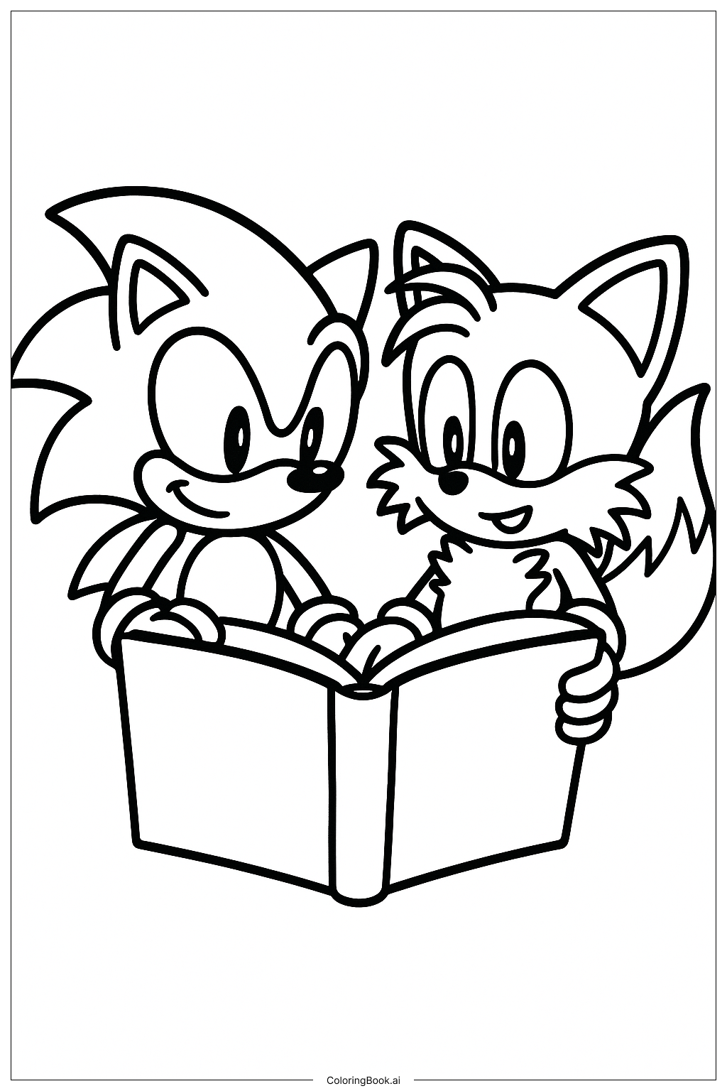  索尼克与尾巴的绘本填色页 