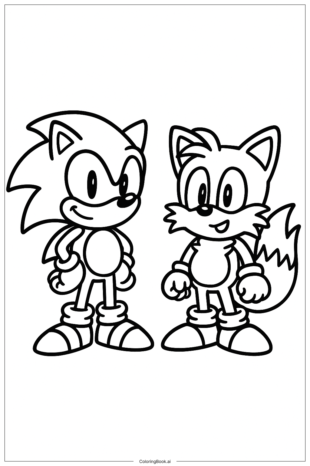 Sonic và Tails Đứng Cạnh Nhau