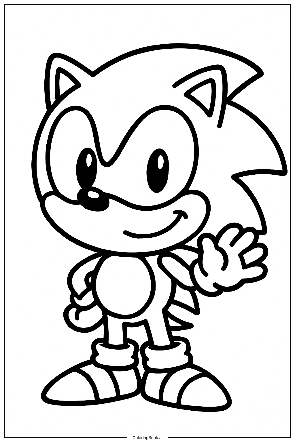  Trang tô màu Sonic The Hedgehog Đầu To 