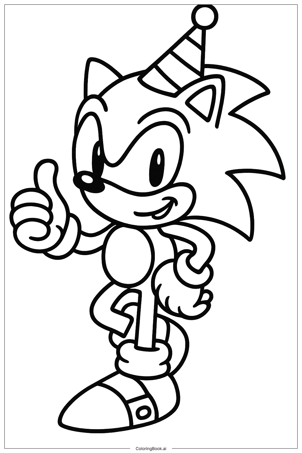  ソニック・ザ・ヘッジホッグの塗り絵ページ 