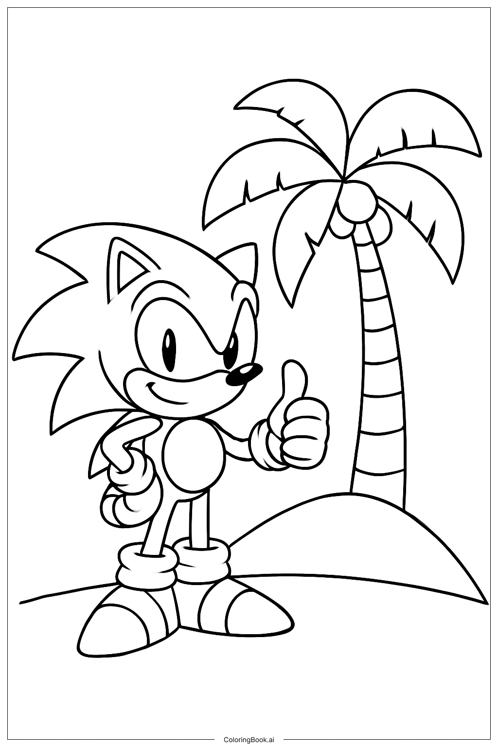  Sonic The Hedgehog By Palm Tree Coloring Page 