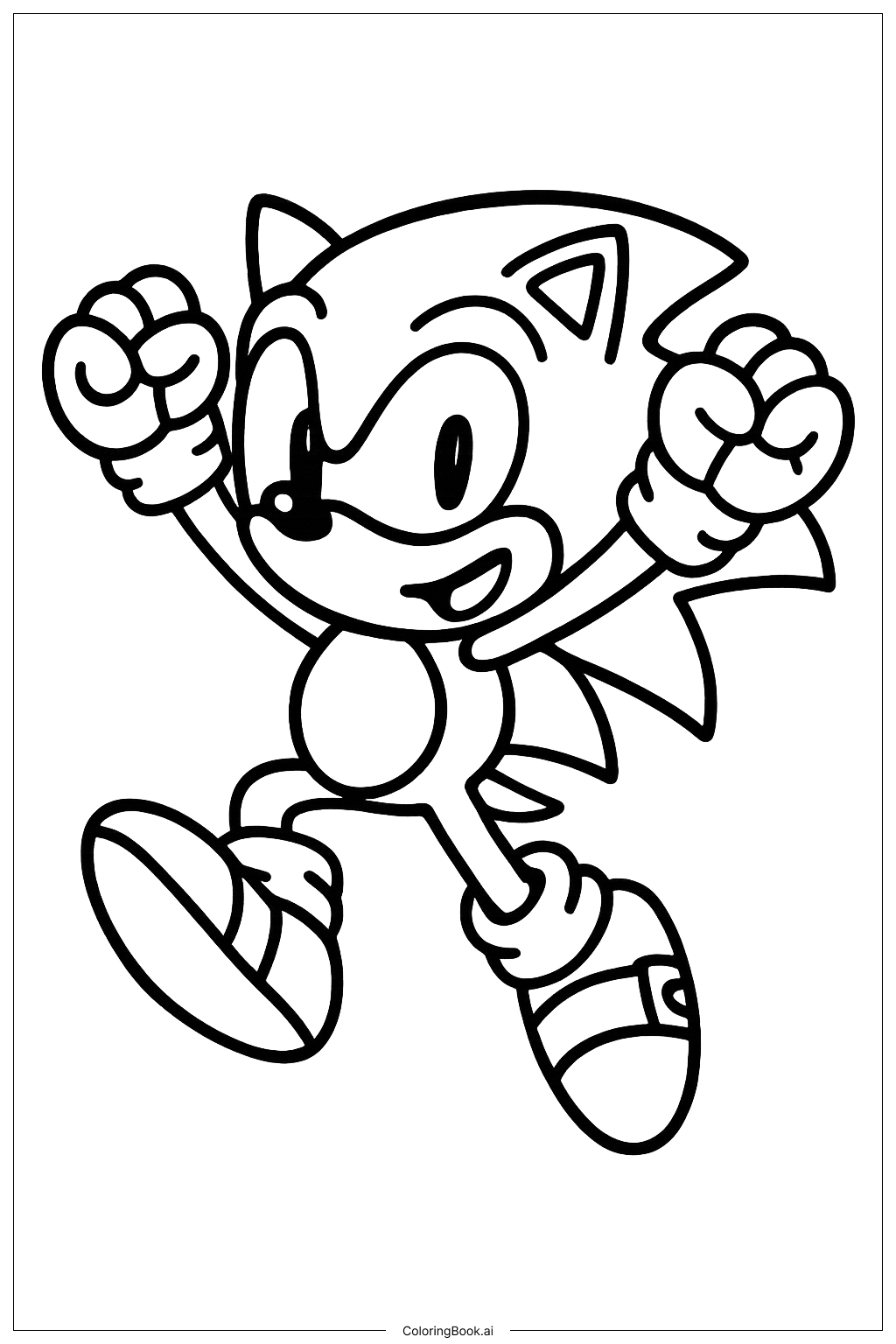  Trang tô màu Sonic The Hedgehog Nhảy 