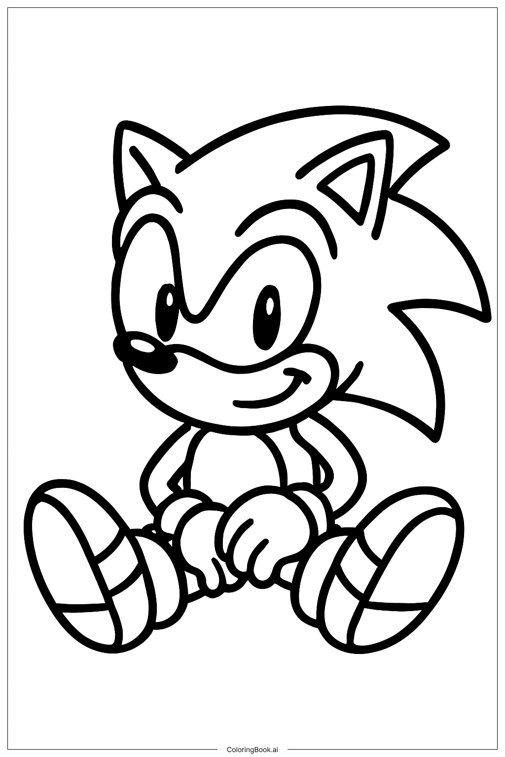  Trang tô màu Sonic Nhím Ngồi 